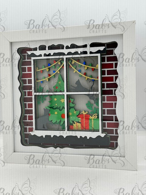 Christmas Cat Chaos 3D Shadow Box