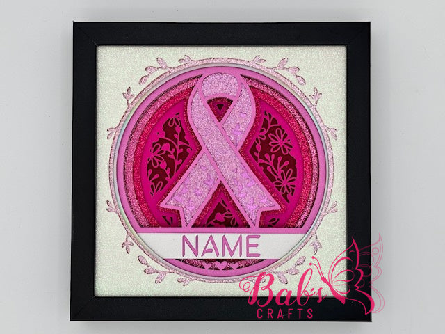 Cancer Awareness Ribbon Shadow Box (Customized)