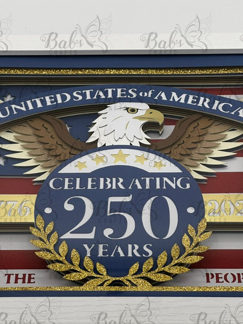 250th Anniversary Patriotic Shadow Box