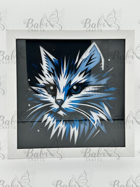 Long-haired Cat 3D Shadow Box