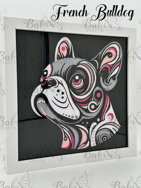 Playful Dog Layered Shadow Box (14 Breeds Available)