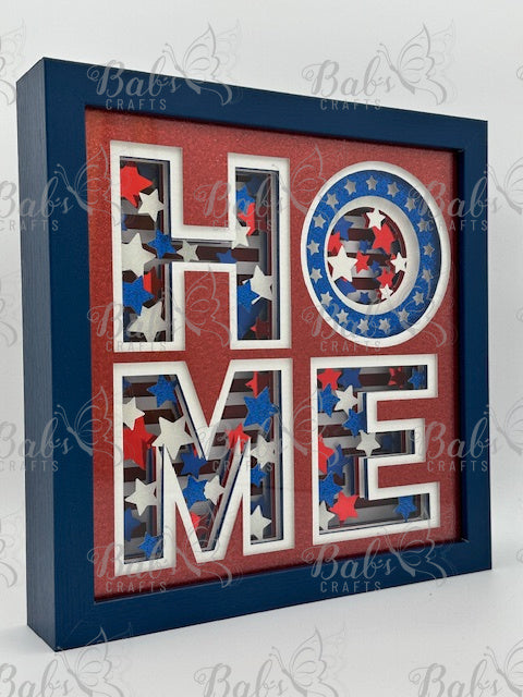 Patriotic HOME 3D Shadow Box