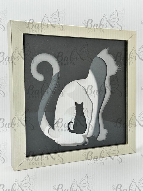 Nesting Kitty 3D Cat Shadow Box
