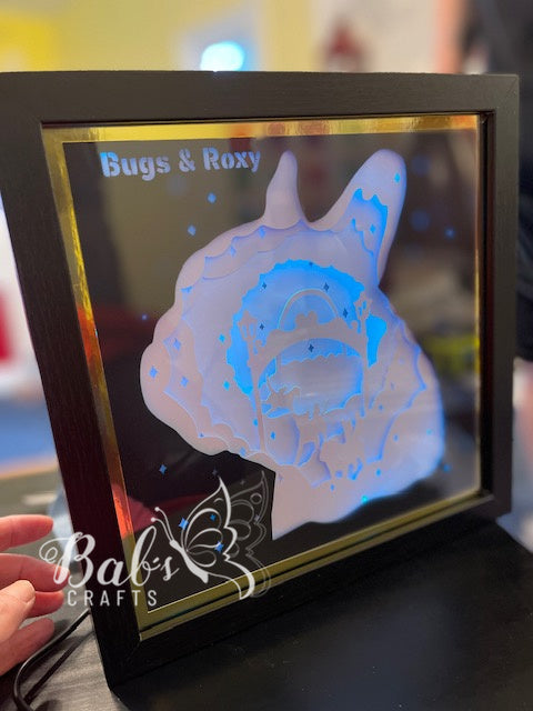 French Bulldog (Frenchie) Customized Shadow Box including LED lights with remote (USB Powered)