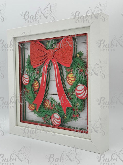 Christmas Wreath Layered Shadow Box