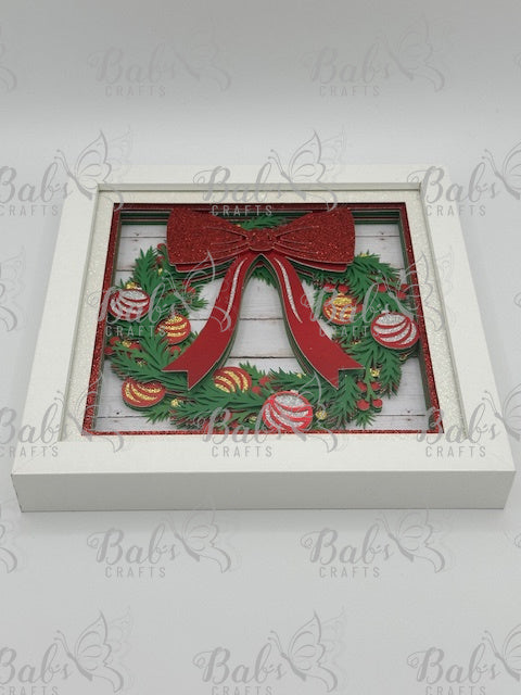 Christmas Wreath Layered Shadow Box