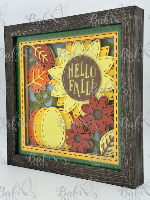 Hello Fall Layered Shadow Box