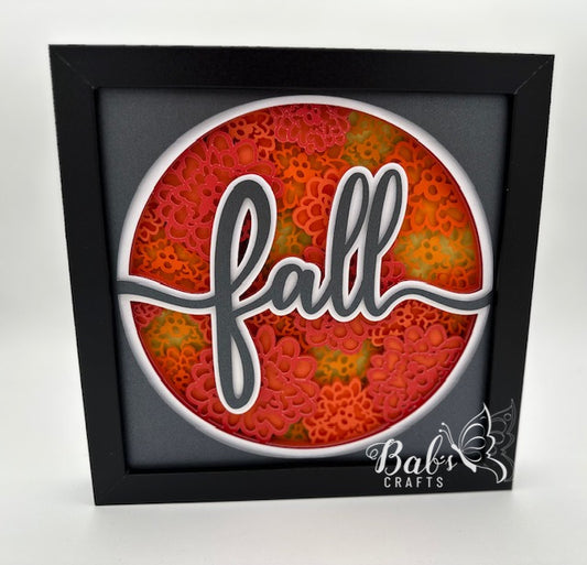 Layered Fall Flower Shadow Box / Fall Decor / Thanksgiving / Happy Harvest