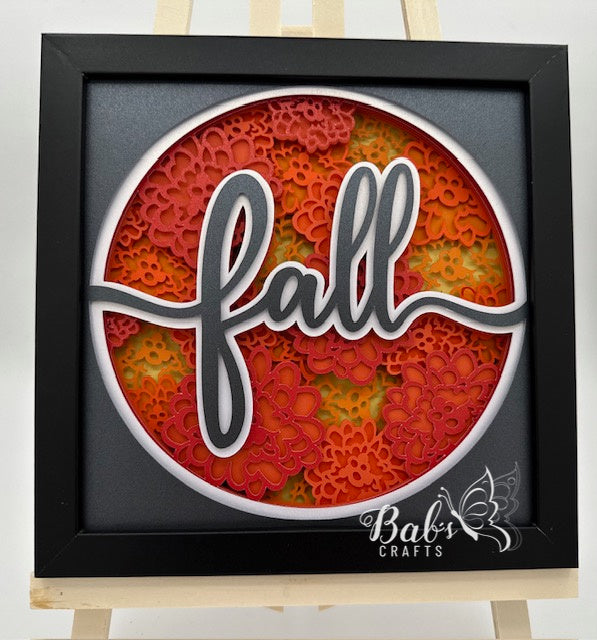 Layered Fall Flower Shadow Box / Fall Decor / Thanksgiving / Happy Harvest