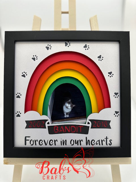 Personalized Pet / Animal Rainbow Memorial Shadow Box