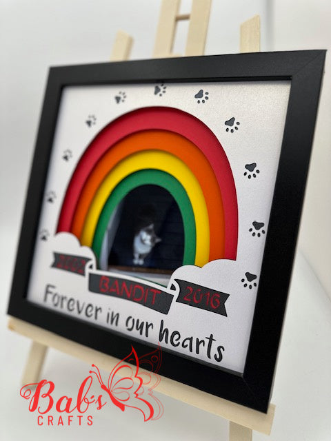 Personalized Pet / Animal Rainbow Memorial Shadow Box