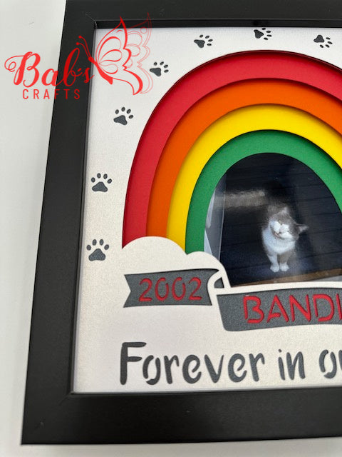 Personalized Pet / Animal Rainbow Memorial Shadow Box