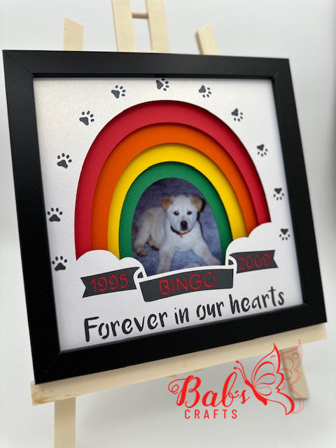 Personalized Pet / Animal Rainbow Memorial Shadow Box