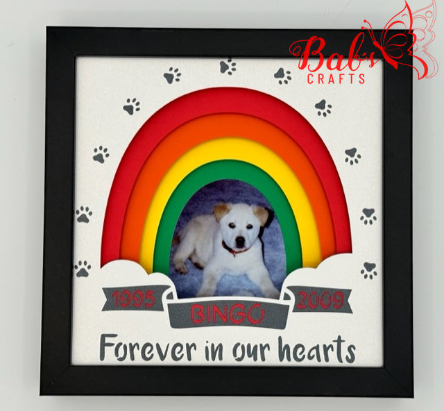 Personalized Pet / Animal Rainbow Memorial Shadow Box