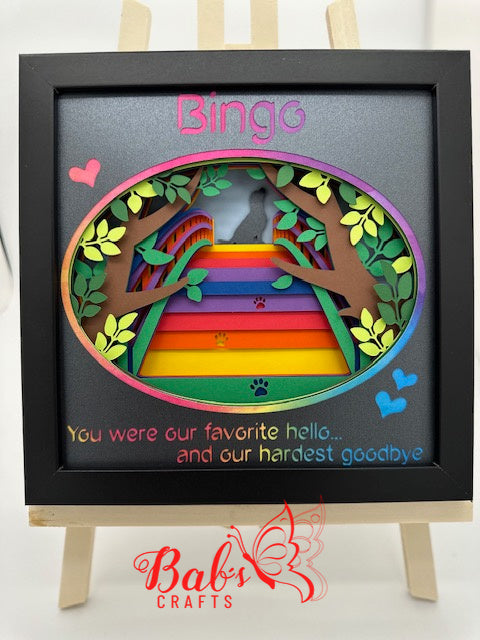 Lab / Labrador Personalized Rainbow Bridge Memorial Shadow Box