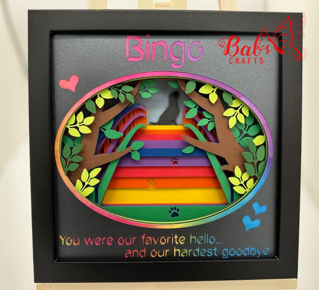 Lab / Labrador Personalized Rainbow Bridge Memorial Shadow Box