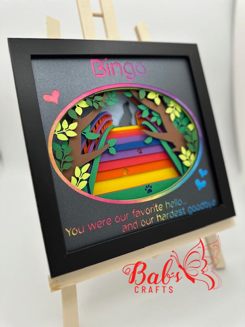 Lab / Labrador Personalized Rainbow Bridge Memorial Shadow Box