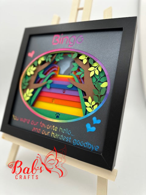 Lab / Labrador Personalized Rainbow Bridge Memorial Shadow Box