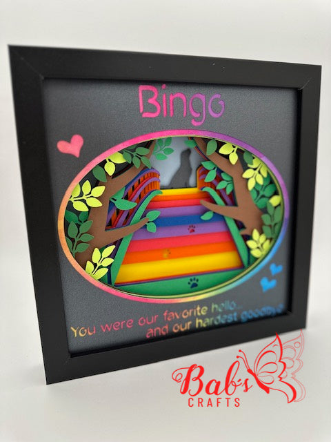 Lab / Labrador Personalized Rainbow Bridge Memorial Shadow Box