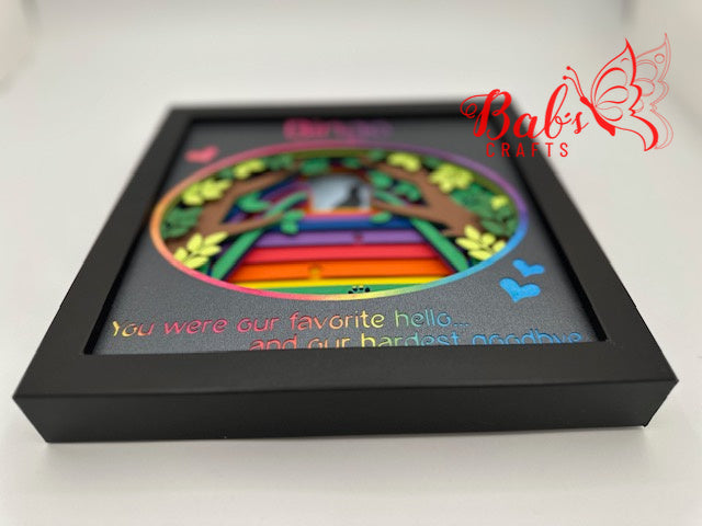 Lab / Labrador Personalized Rainbow Bridge Memorial Shadow Box