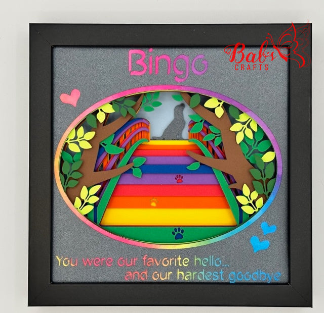 Lab / Labrador Personalized Rainbow Bridge Memorial Shadow Box