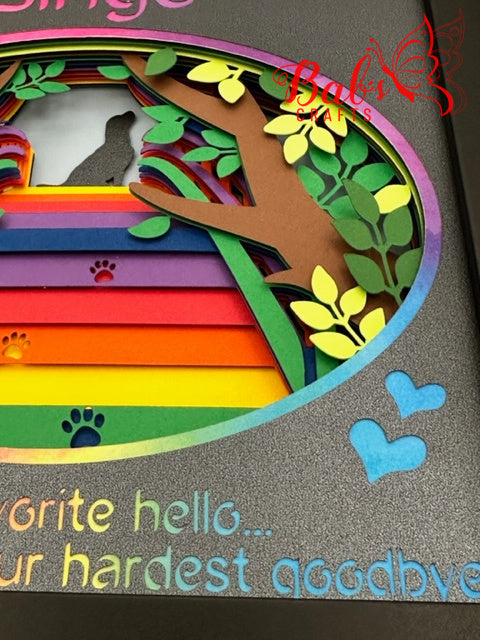 Lab / Labrador Personalized Rainbow Bridge Memorial Shadow Box