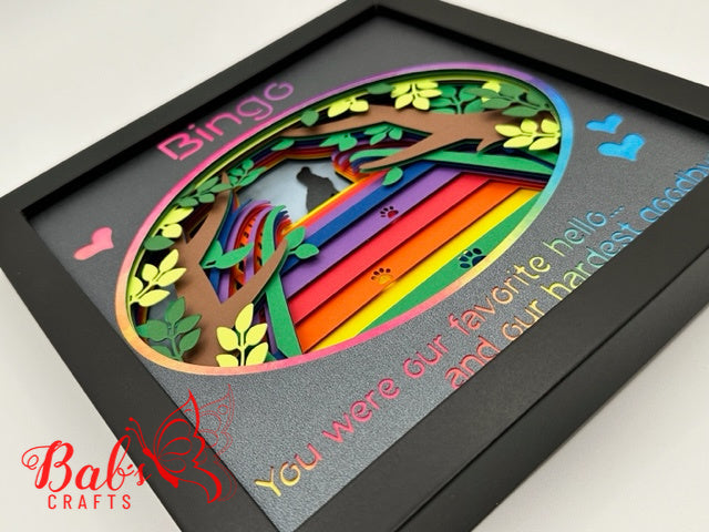 Lab / Labrador Personalized Rainbow Bridge Memorial Shadow Box