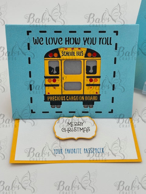 School Bus Driver Christmas Easel Card