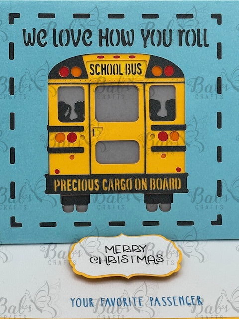 School Bus Driver Christmas Easel Card