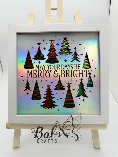 May Your Days Be Merry & Bright Foil Christmas Holiday Shadow Box