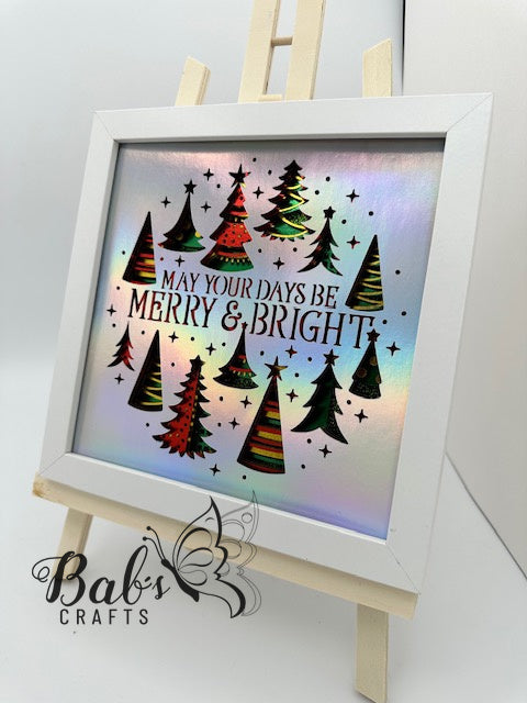 May Your Days Be Merry & Bright Foil Christmas Holiday Shadow Box