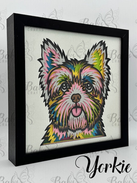 Colorful Dog 3D Shadow Box (79 Dog Breeds Available)