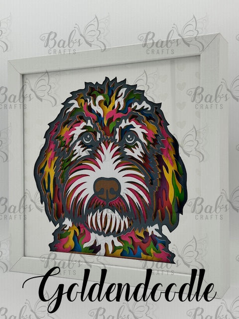 Colorful Dog 3D Shadow Box (79 Dog Breeds Available)