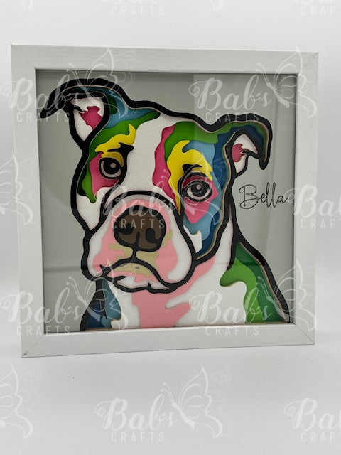 Colorful Dog 3D Shadow Box (79 Dog Breeds Available)