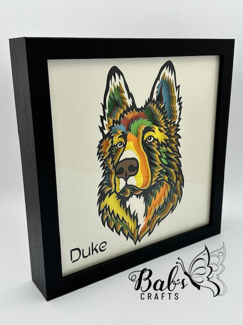 Colorful Dog 3D Shadow Box (79 Dog Breeds Available)