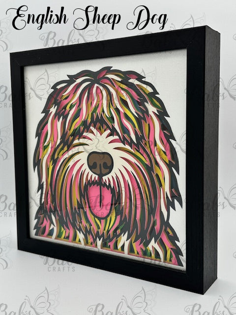 Colorful Dog 3D Shadow Box (79 Dog Breeds Available)