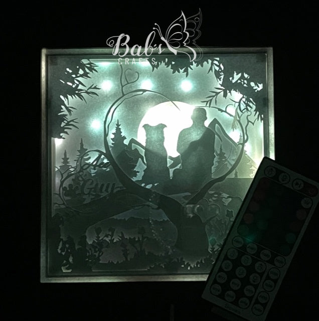 Labrador & Dog Dad Personalized Memorial Shadow Box including LED lights with remote (USB Powered)