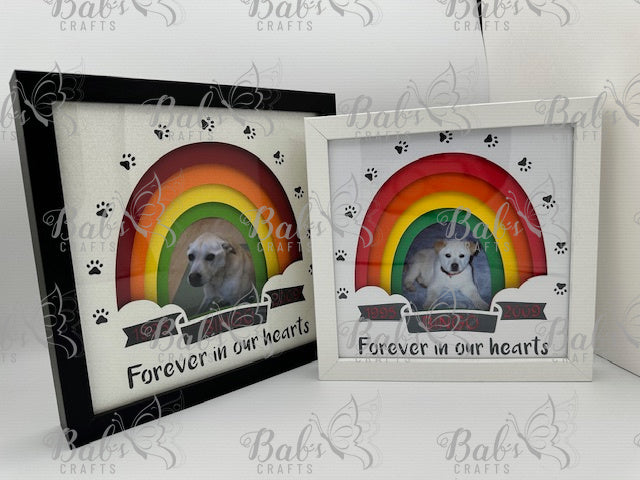 Personalized Pet / Animal Rainbow Memorial Shadow Box