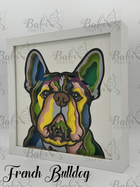 Colorful Dog 3D Shadow Box (79 Dog Breeds Available)