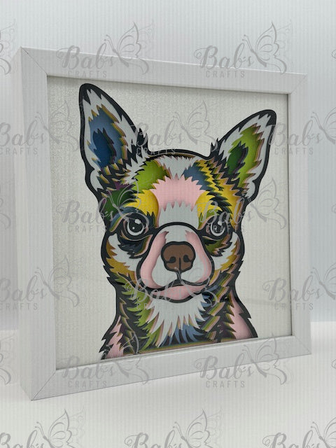 Chihuahua Layered Shadow Box