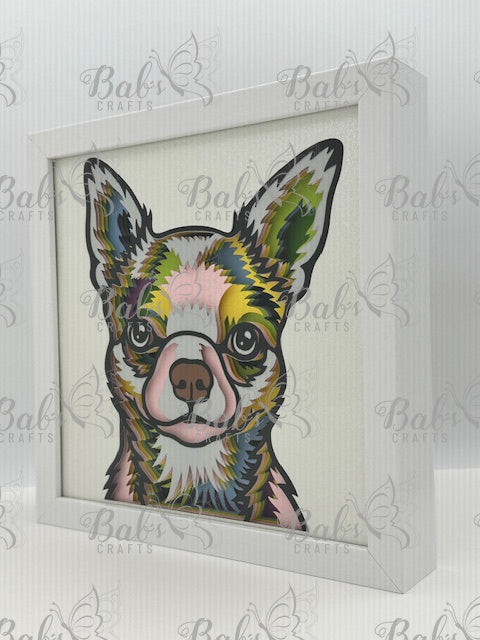 Chihuahua Layered Shadow Box