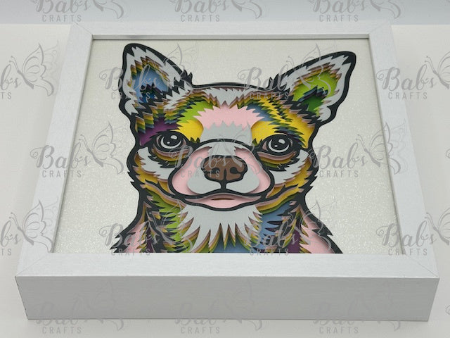 Chihuahua Layered Shadow Box