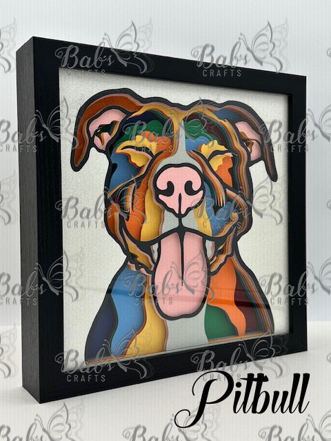 Colorful Dog 3D Shadow Box (79 Dog Breeds Available)