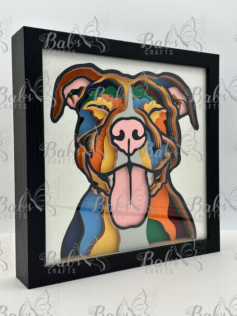 Colorful Dog 3D Shadow Box (79 Dog Breeds Available)