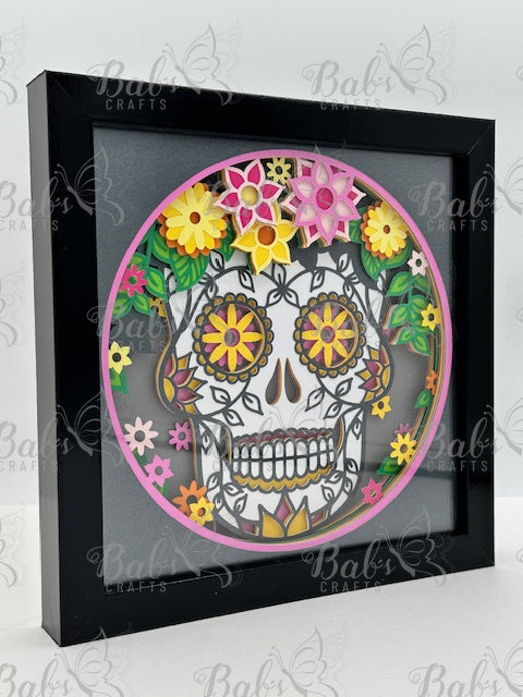 Sugar Skull 3D Layered Shadow Box