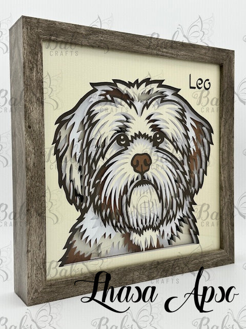 Colorful Dog 3D Shadow Box (79 Dog Breeds Available)