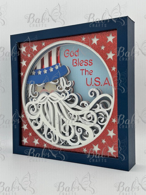 Uncle Sam 3D Shadow Box