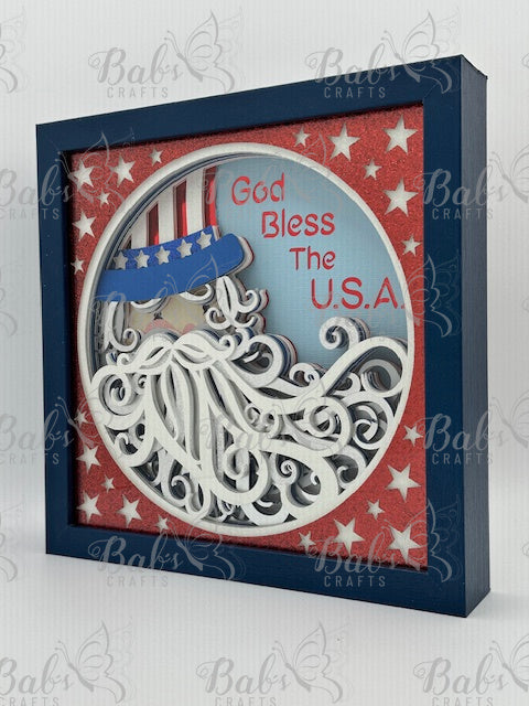 Uncle Sam 3D Shadow Box