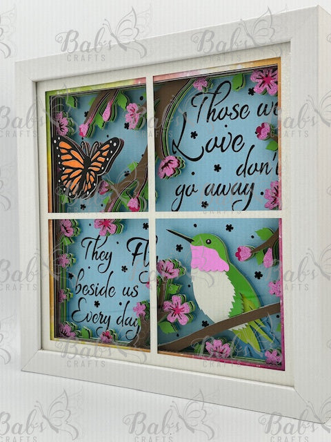 Butterfly & Hummingbird Layered Shadow Box