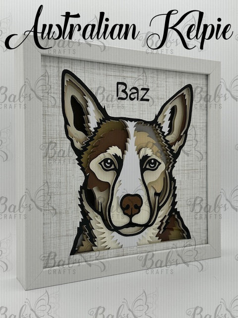 Colorful Dog 3D Shadow Box (79 Dog Breeds Available)